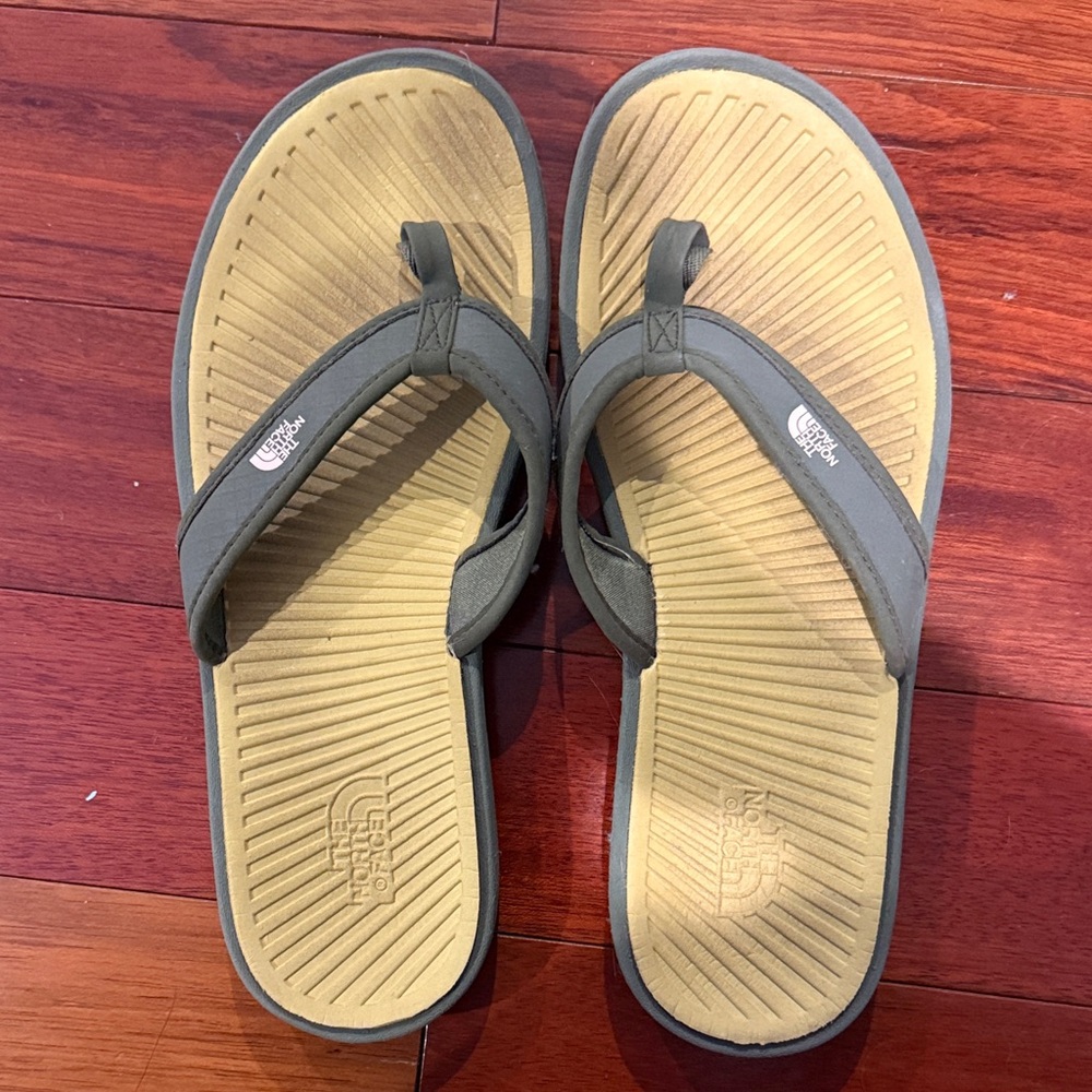 The North Face Olive and Beige Sandals